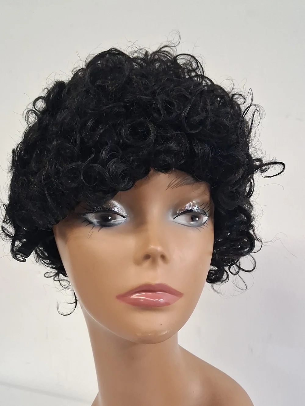 NWT Black Kinky Curly Short Wig - Soft Synthetic